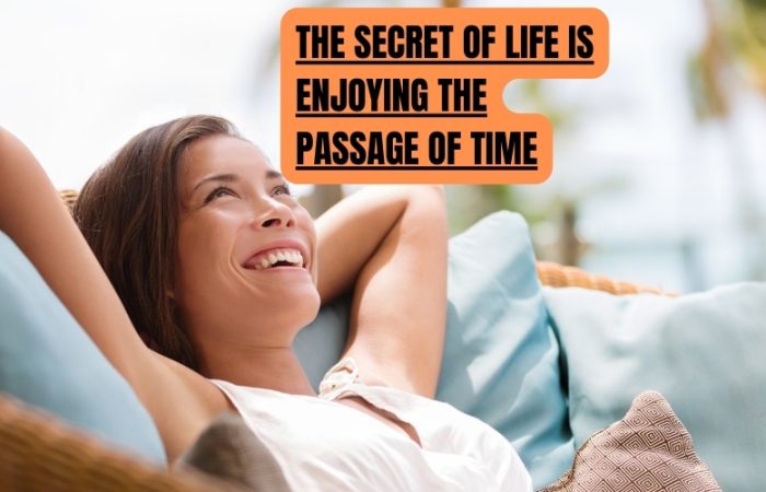 The Secret of Life Is Enjoying the Passage of Time