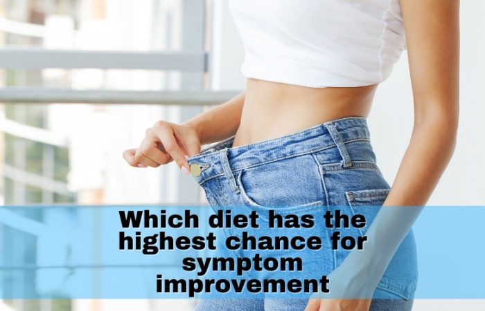 Which diet has the highest chance for symptom improvement