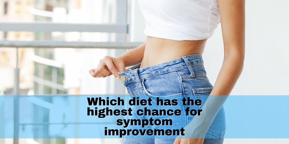 Which diet has the highest chance for symptom improvement