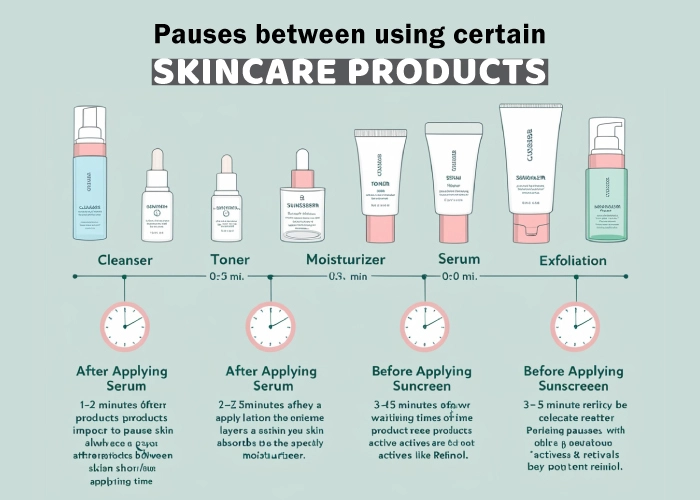 pauses between using certain skincare products