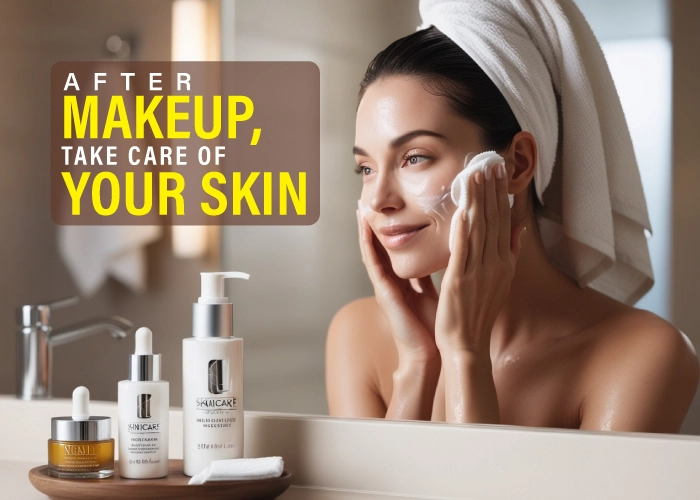 After makeup, take care of your skin.